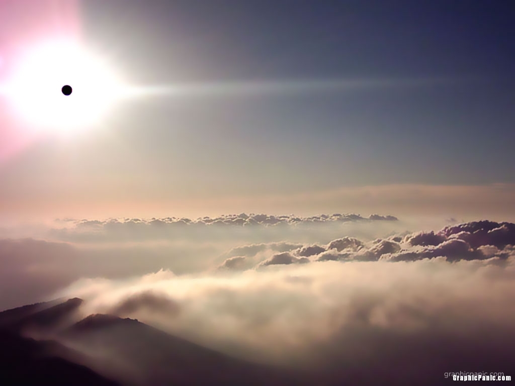 above the cloud background
